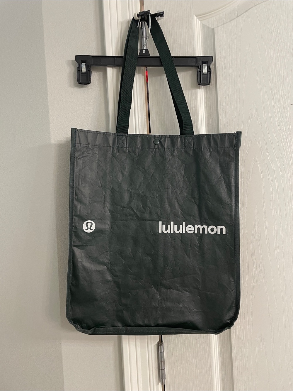 Lululemon Black Logo Plastic Tote Bag